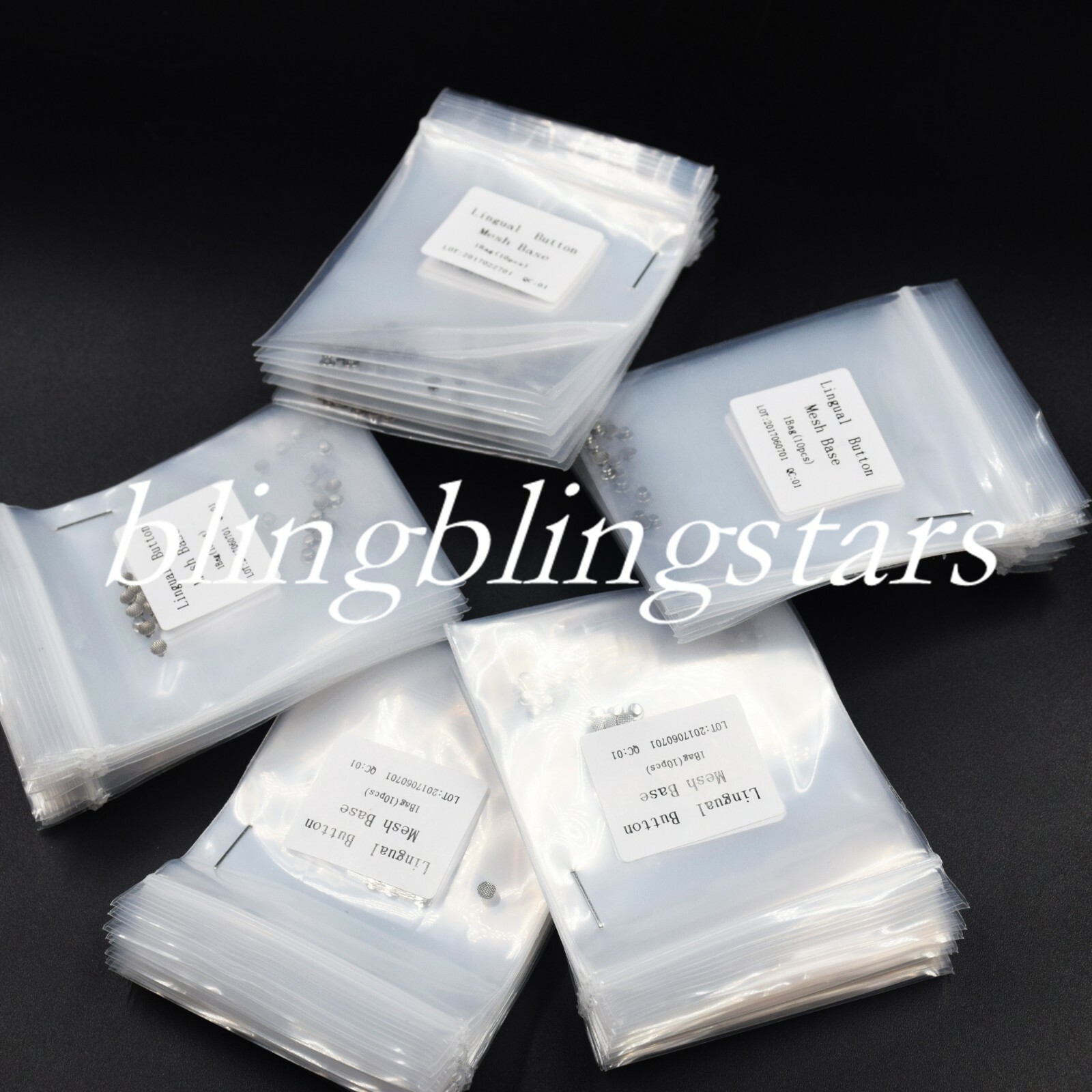 100 Pcs 10 Packs Dental Orthodontic Lingual Button Round Mesh Base