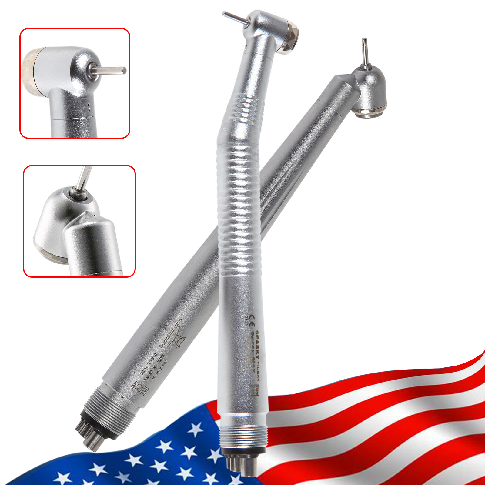 Dental 45° Angle / High Speed Handpiece Turbine Push Button IN USA
