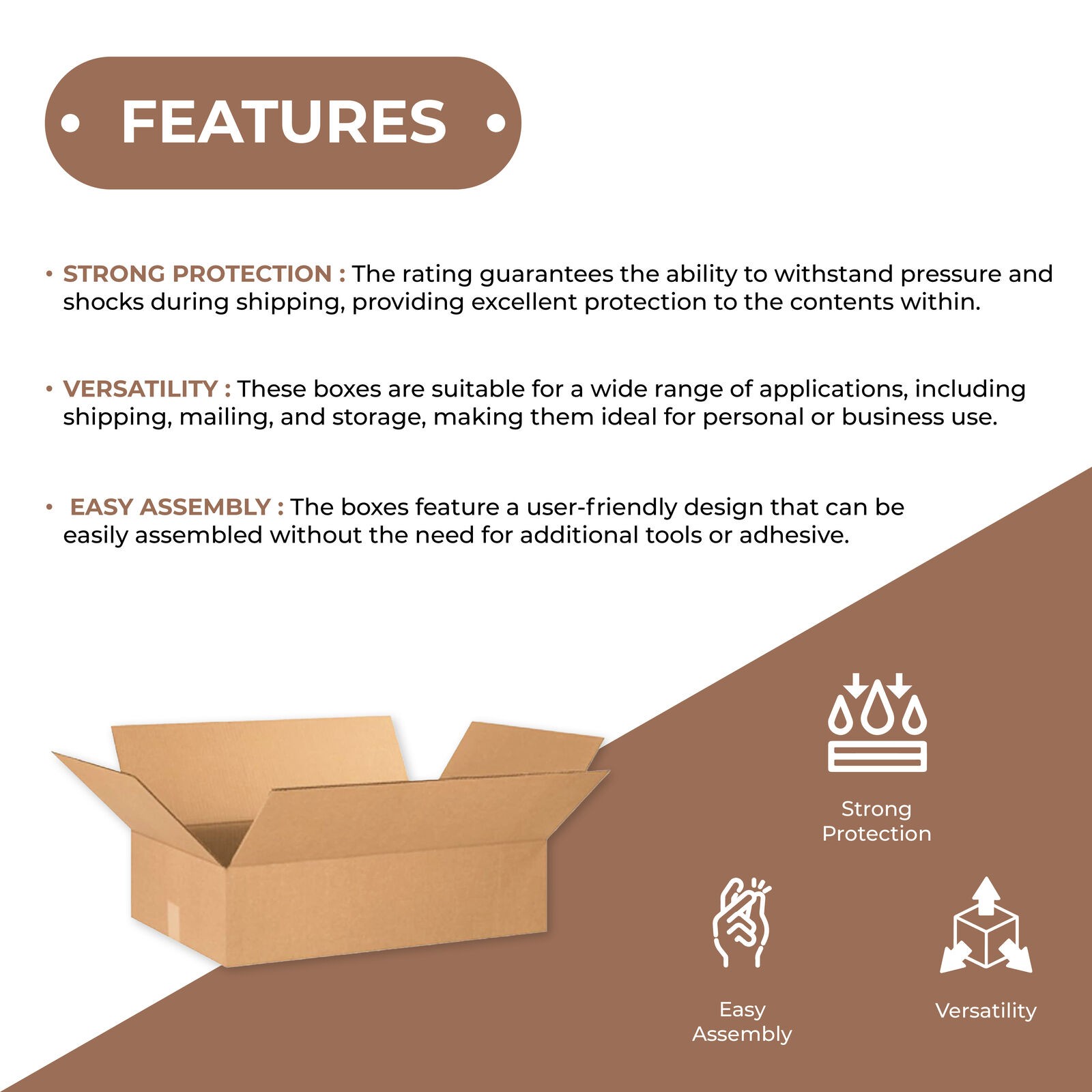 20 x 14 x 3″ Flat Corrugated Boxes, ECT-32 Brown Shipping/Moving Boxes 25/Bundle