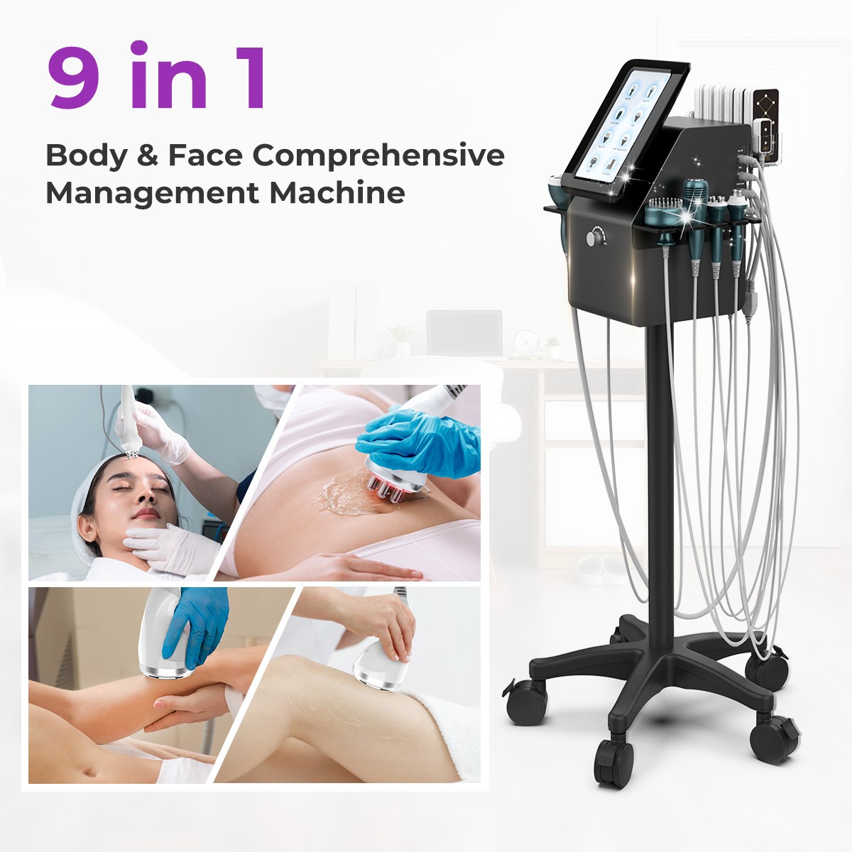 9 in 1 Beauty Machine for Skin Smoothing & Enhance Body Curves Vertical Model