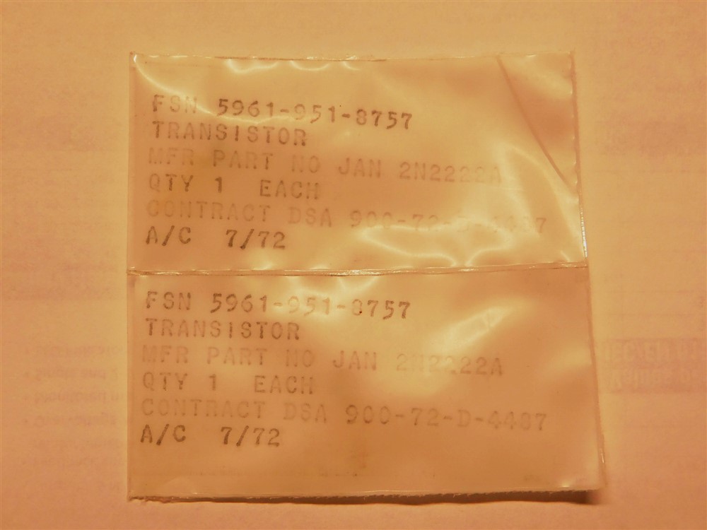 2 Mil-Spec Teledyne JAN2N2222A NPN 50V 800mA Small Switching Transistor TO-18