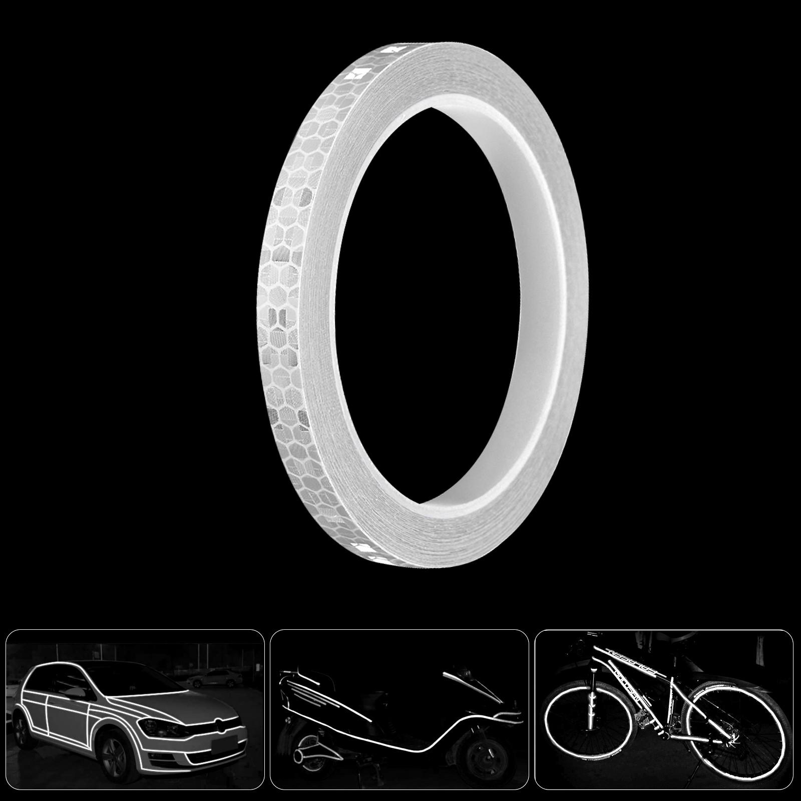 Reflective Safety Tape Self Adhesive pinstripe Sticker Strip Decal 26FT Roll 1CM