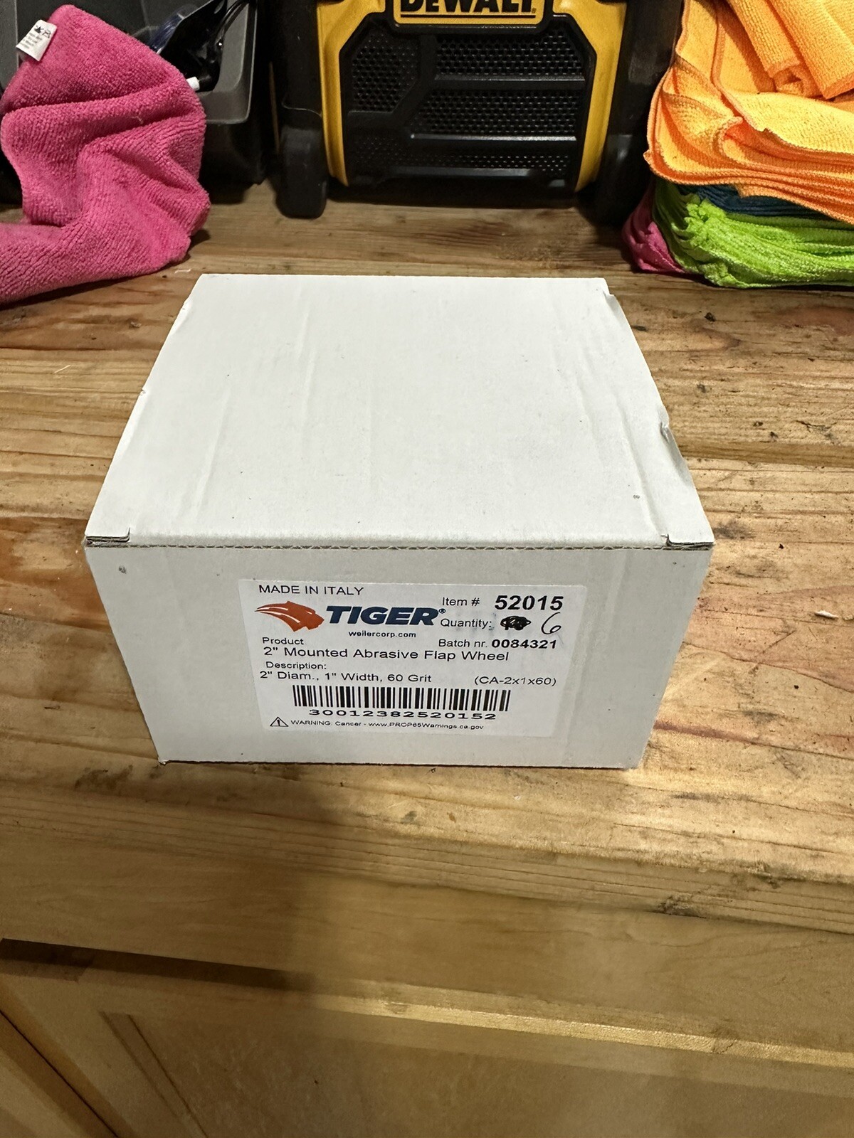 Tiger Mounted Flap Wheels, 2 in, 60 Grit, 25,000 rpm Weiler WEILER 52015 QTY 6
