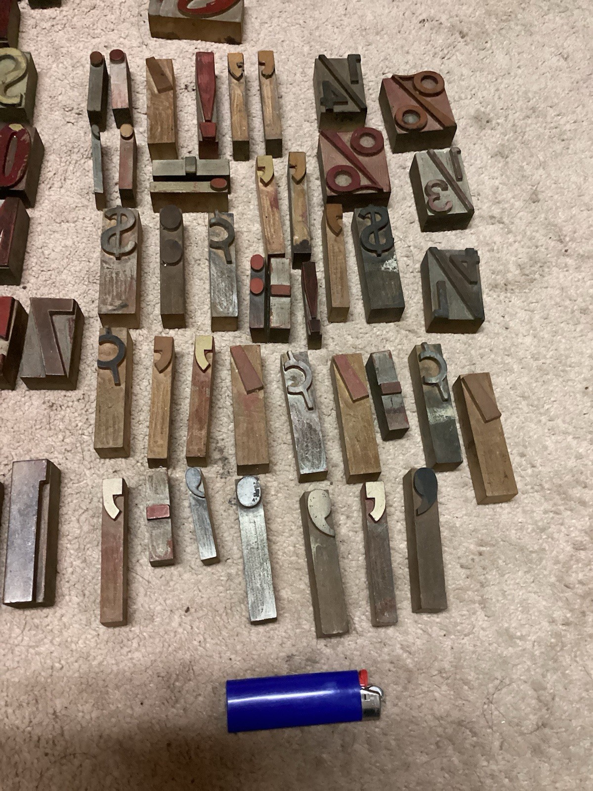 173 Vintage Letter-number-character Key letterpress Wooden Print Block Blocks