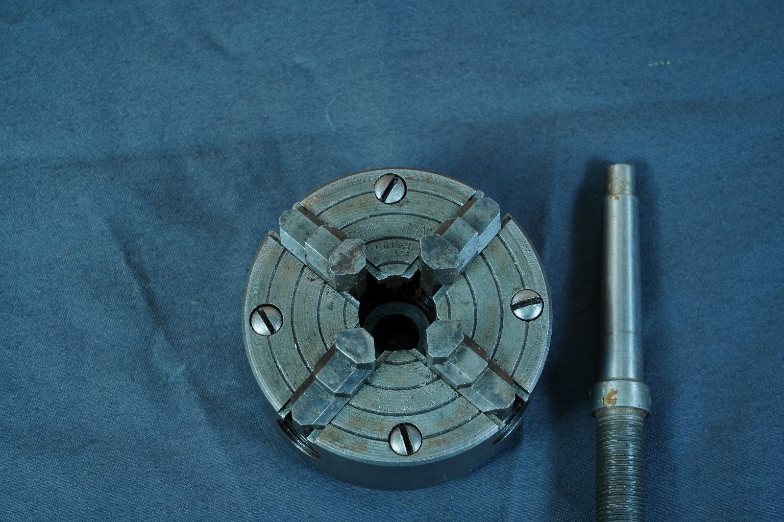 Craftsman 3 Inch 4-Jaw Lathe Chuck 111.21570 From 109 No Chuck Key 1/2″-20