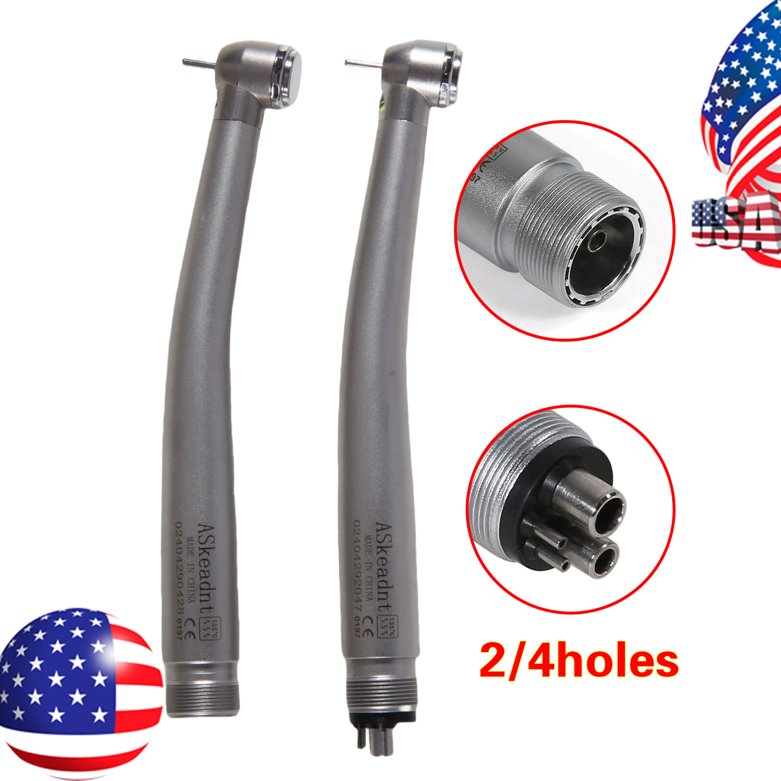 NSK Type Dental PANA MAX High Speed LED Handpieces Internal Triple Spray 2/4H US