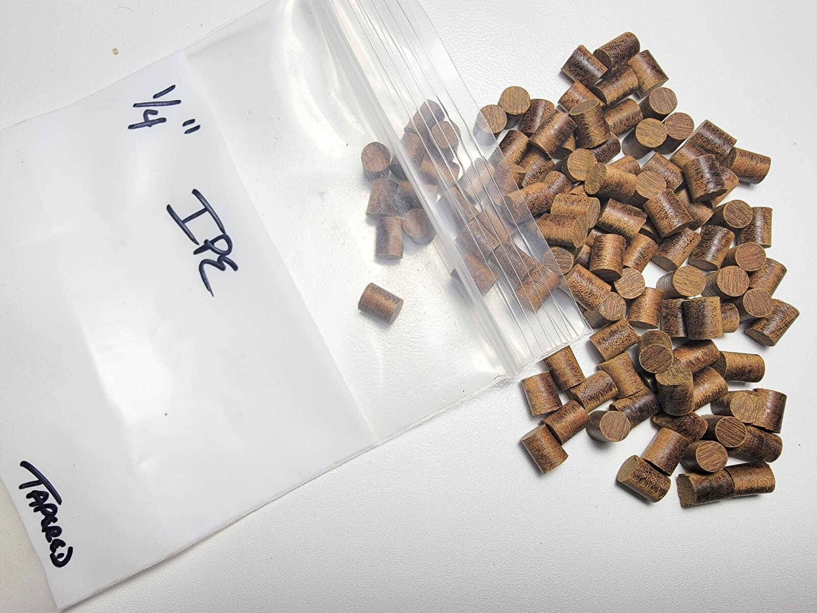 IPE Tapered Wood Plugs, 1/4, 5/16, 3/8, 1/2, 3/4″ diameters