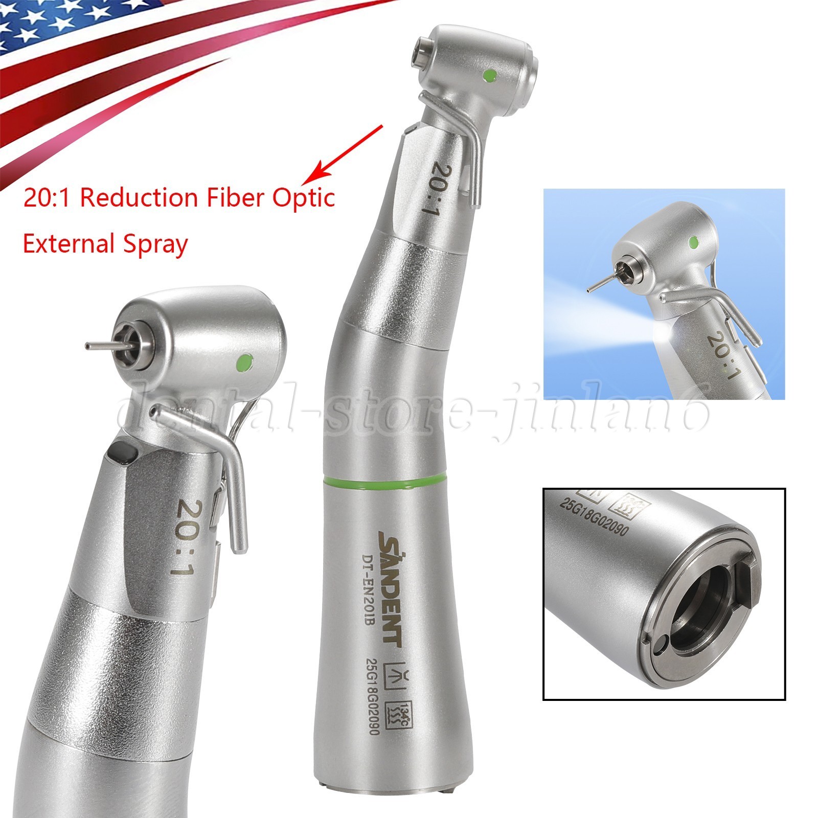 Dental Implant Handpiece 20:1 LED Contra Angle Fit Surgical Implant Motor