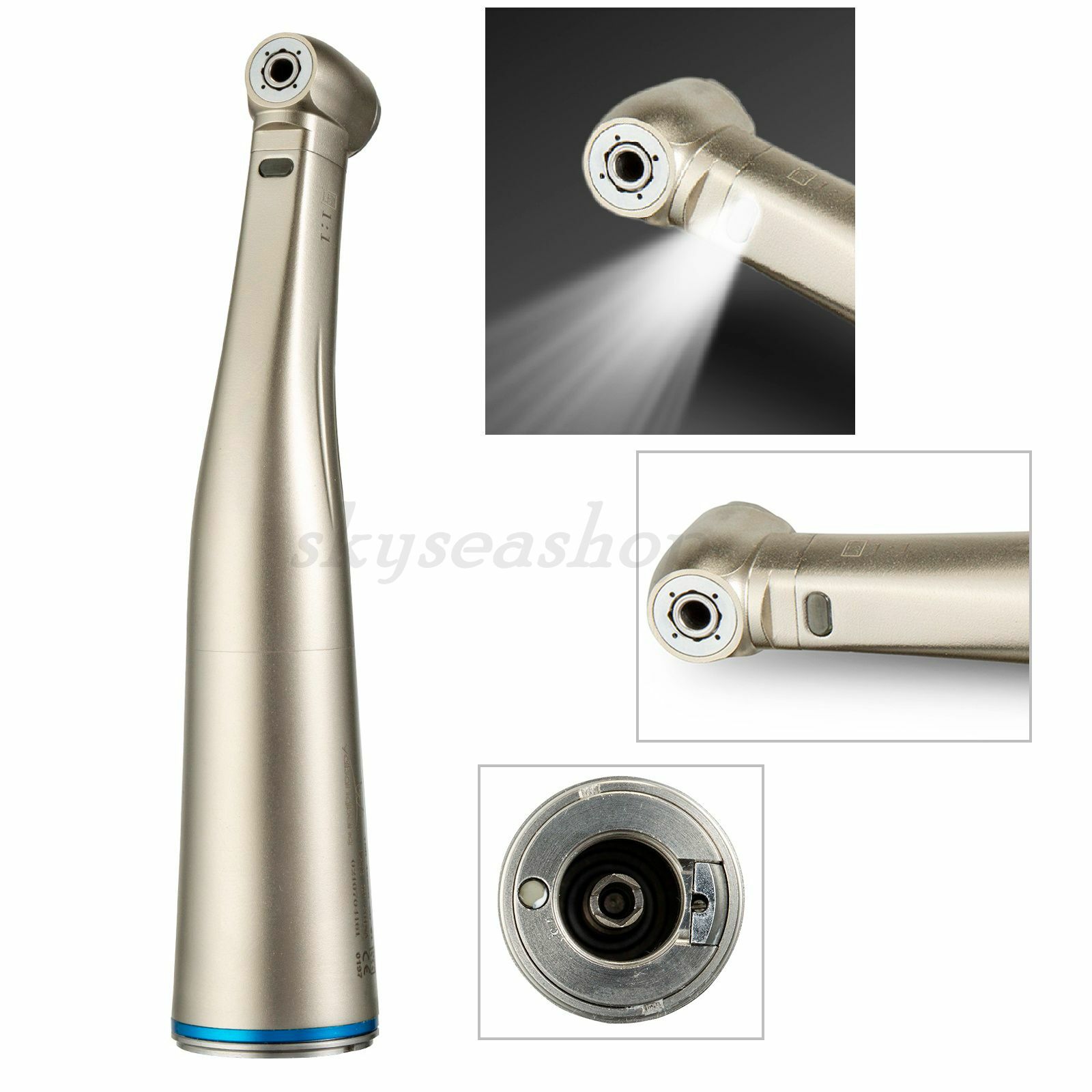Dental Contra Angle Handpiece 1:1 LED Fiber Optic Low Speed φ2.35mm Fit NSK X25