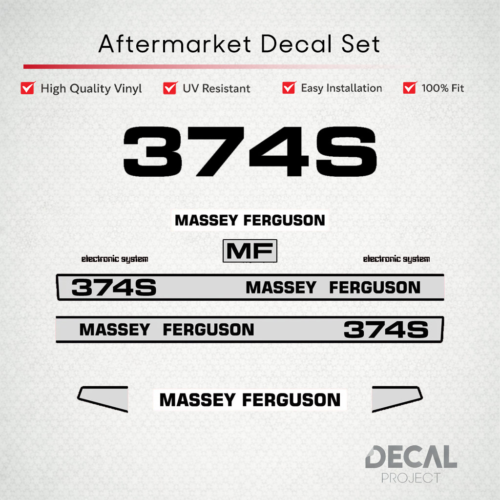 Massey Ferguson 374 S Aftermarket Decal Set – Restoration Set