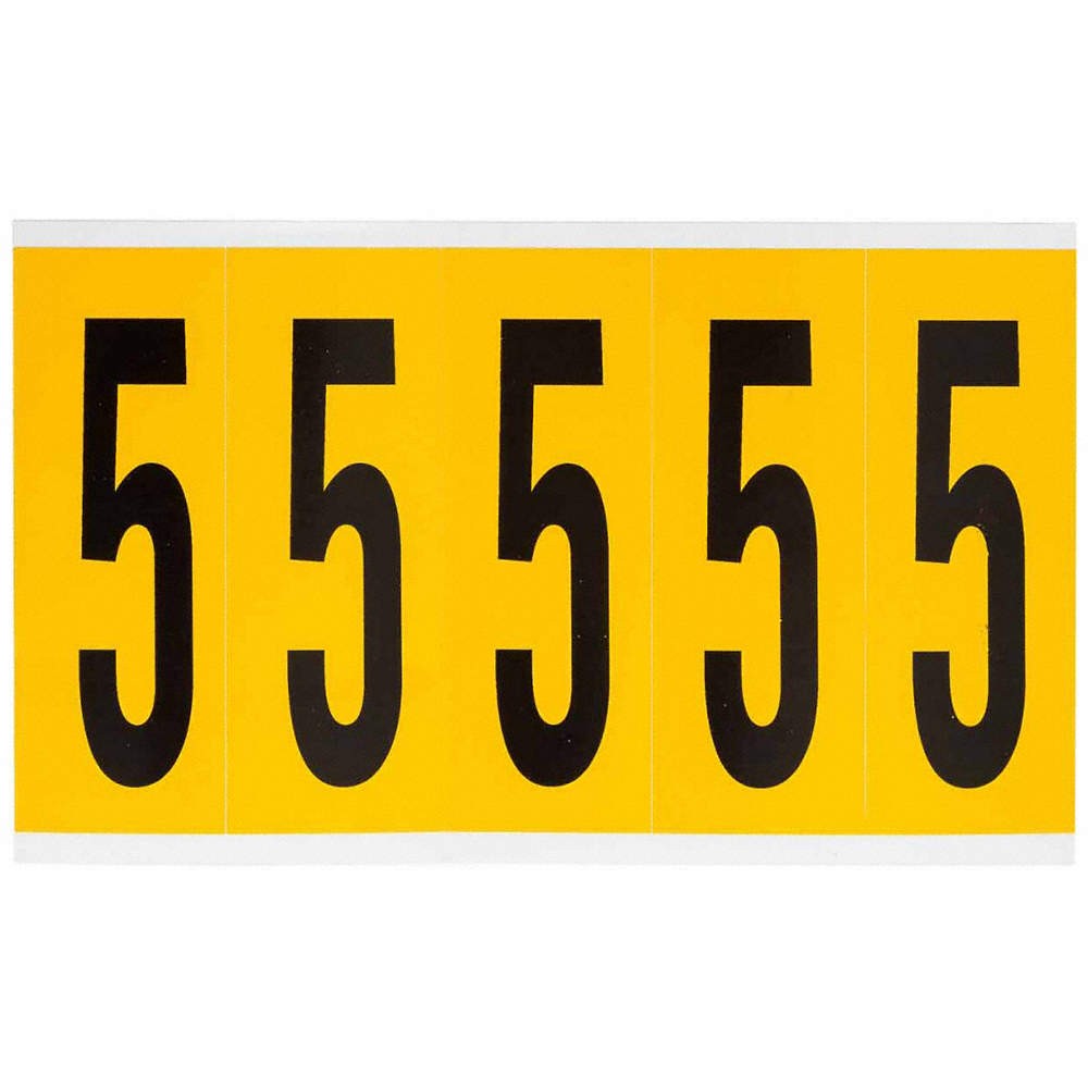 BRADY 1560-5 Number Label,5,5in.Hx1-3/4in.W,Vinyl 32MF08