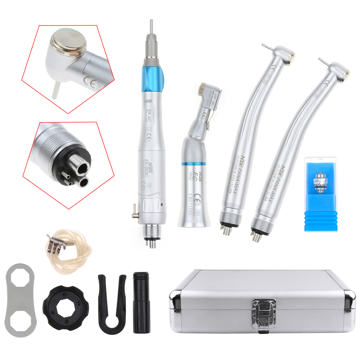 Dental PANA MAX High Speed Handpiece+Low Speed EX203C+Bearing+Al-Box CE