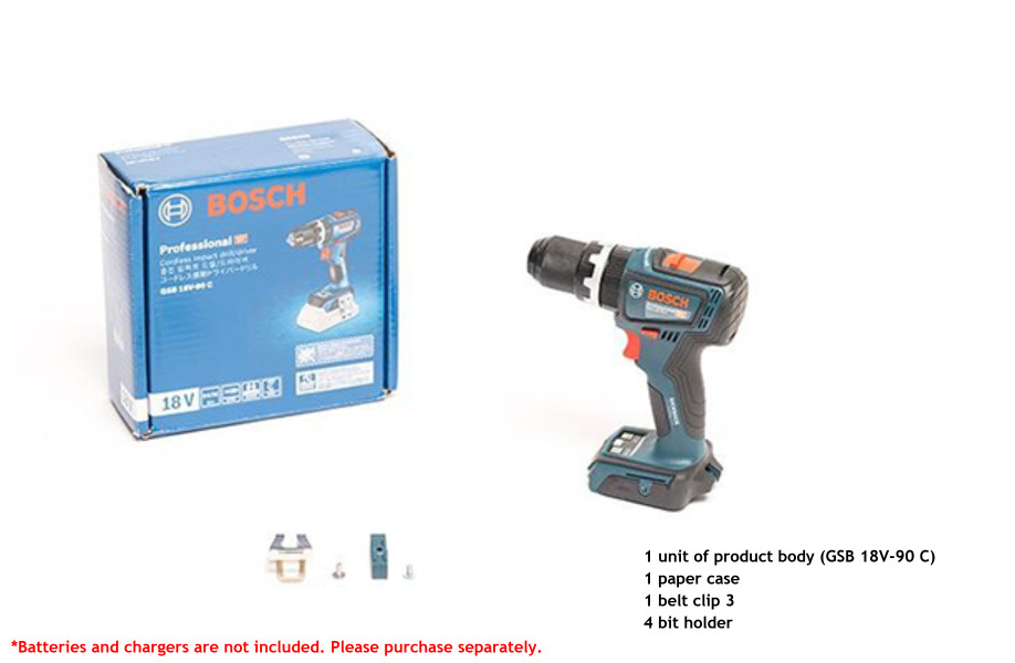Bosch 18V-90 C Hammer Drill 18V BL 2100Rpm 29500bpm 64Nm 175mm 13mm 1.2kg Bare