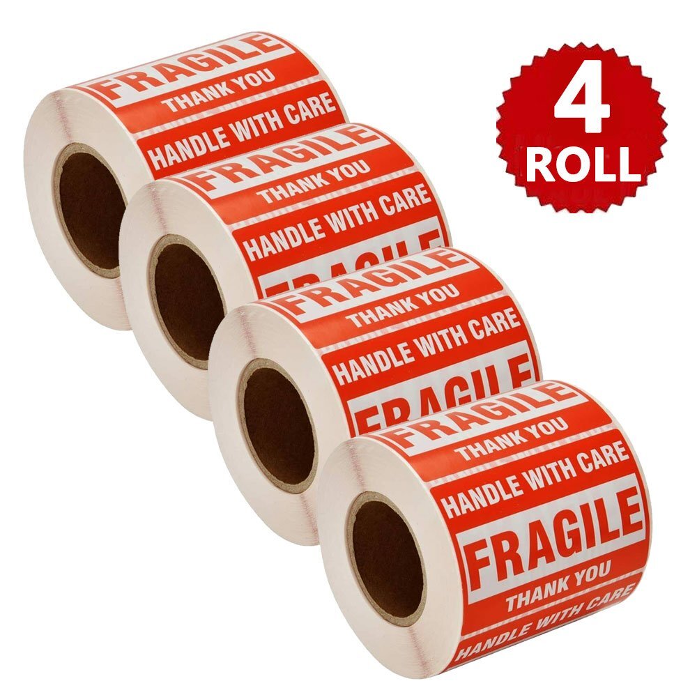 2000 Fragile Stickers 2×3 Handle with Care Thank You Warning Labels Mailing US