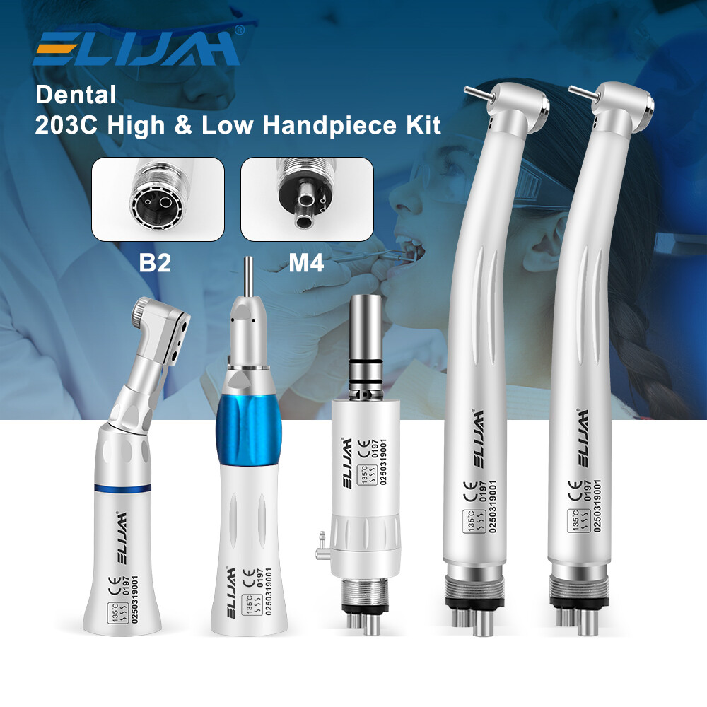 B2/M4 Dental High/Low Speed Handpiece Kits LED Straight Contra Angle Micromotor