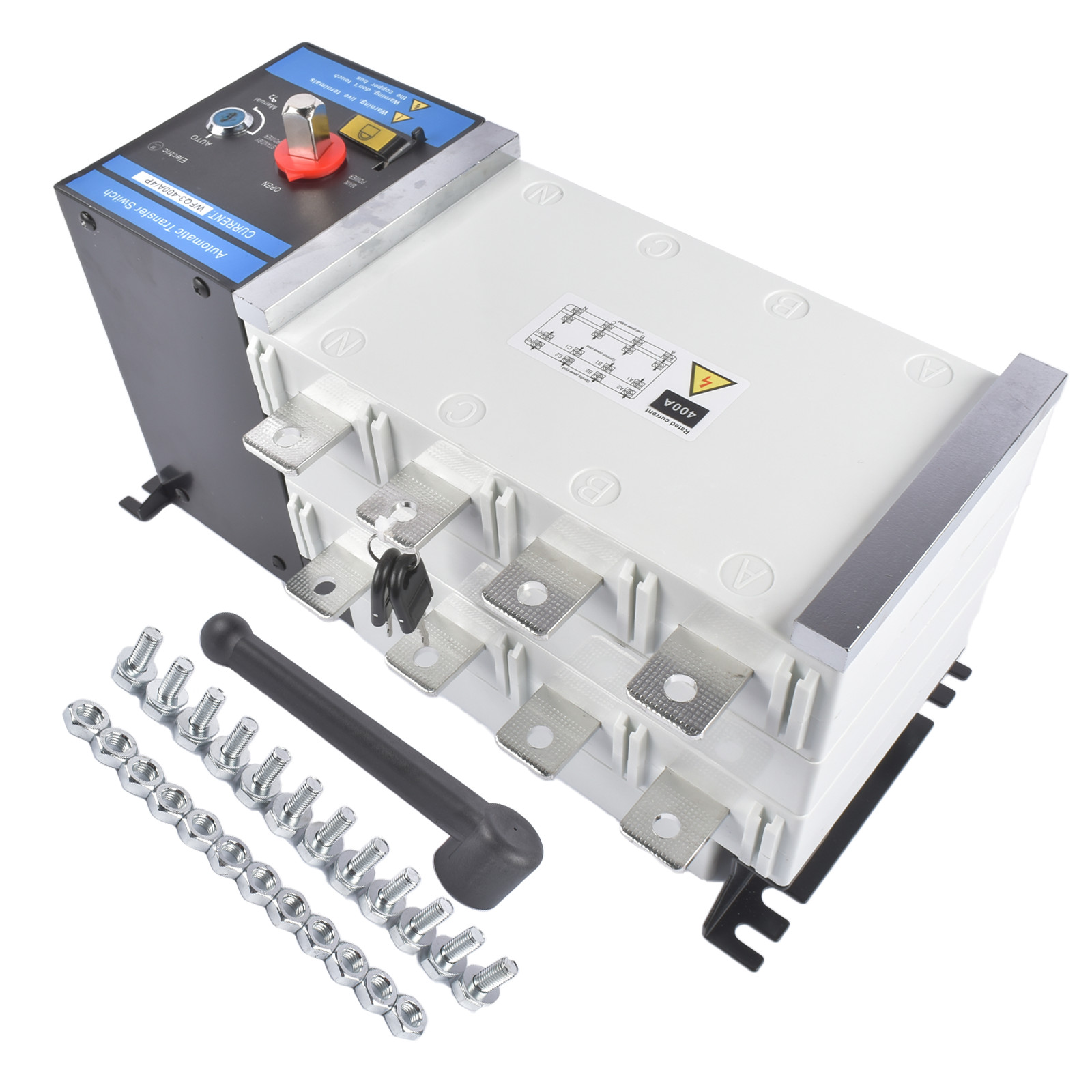 Industrial Automatic Transfer Switch 4P 400A 110V or 220V Grid to AC Generator