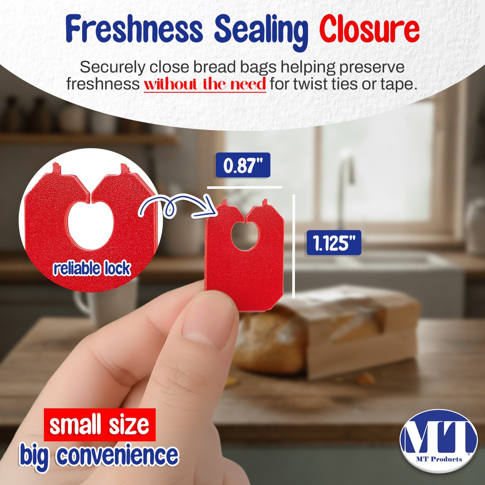 MT Products Red Disposable Plastic Clip and Bread Bag Clips – Pack of 500