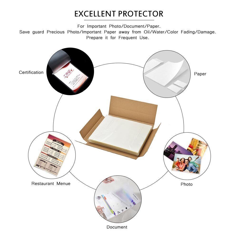 5Mil/3Mil Clear Thermal Laminating Pouches Letter 9″x11.5″ Size Laminator Sheets