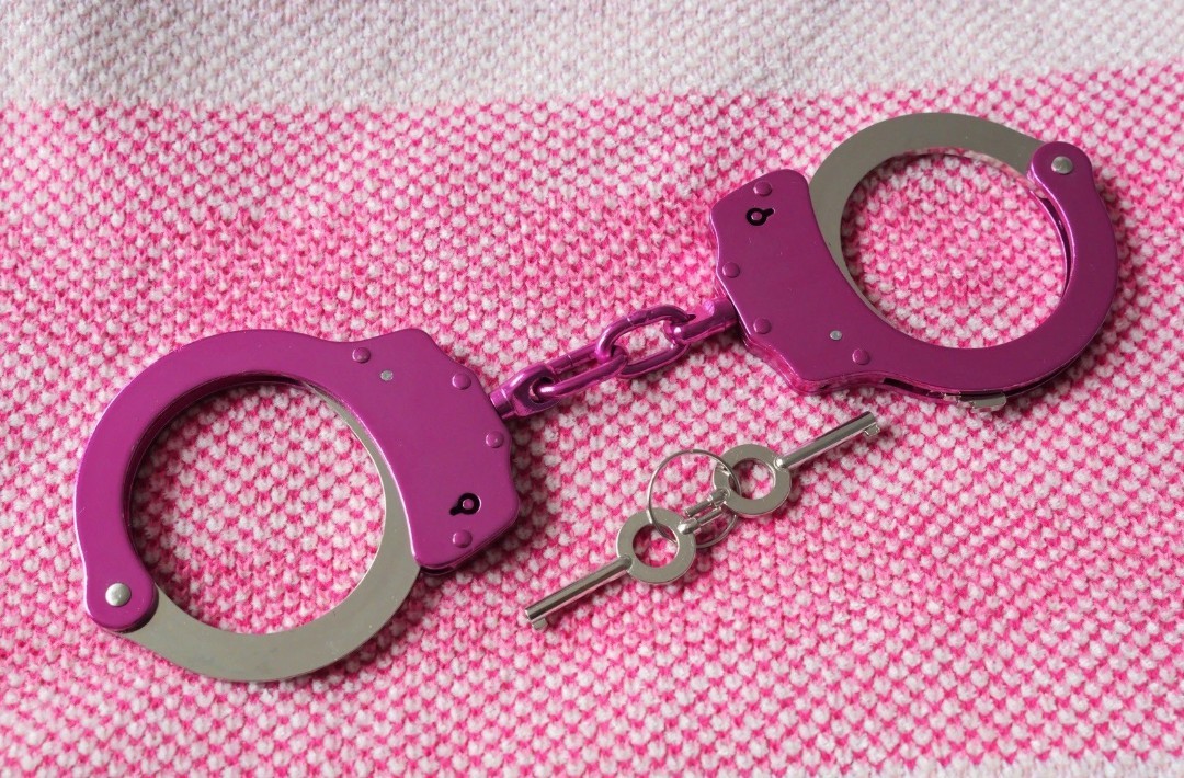 Pink and Silver 2 Tone Professional Grade Double Locking Steel Handcuffs W/ Keys