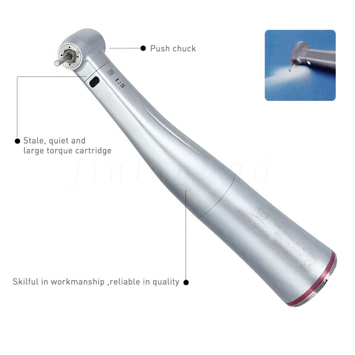 NSK Style Dental Slow Low Speed Contra Angle Handpiece E-type Push/Latch Head