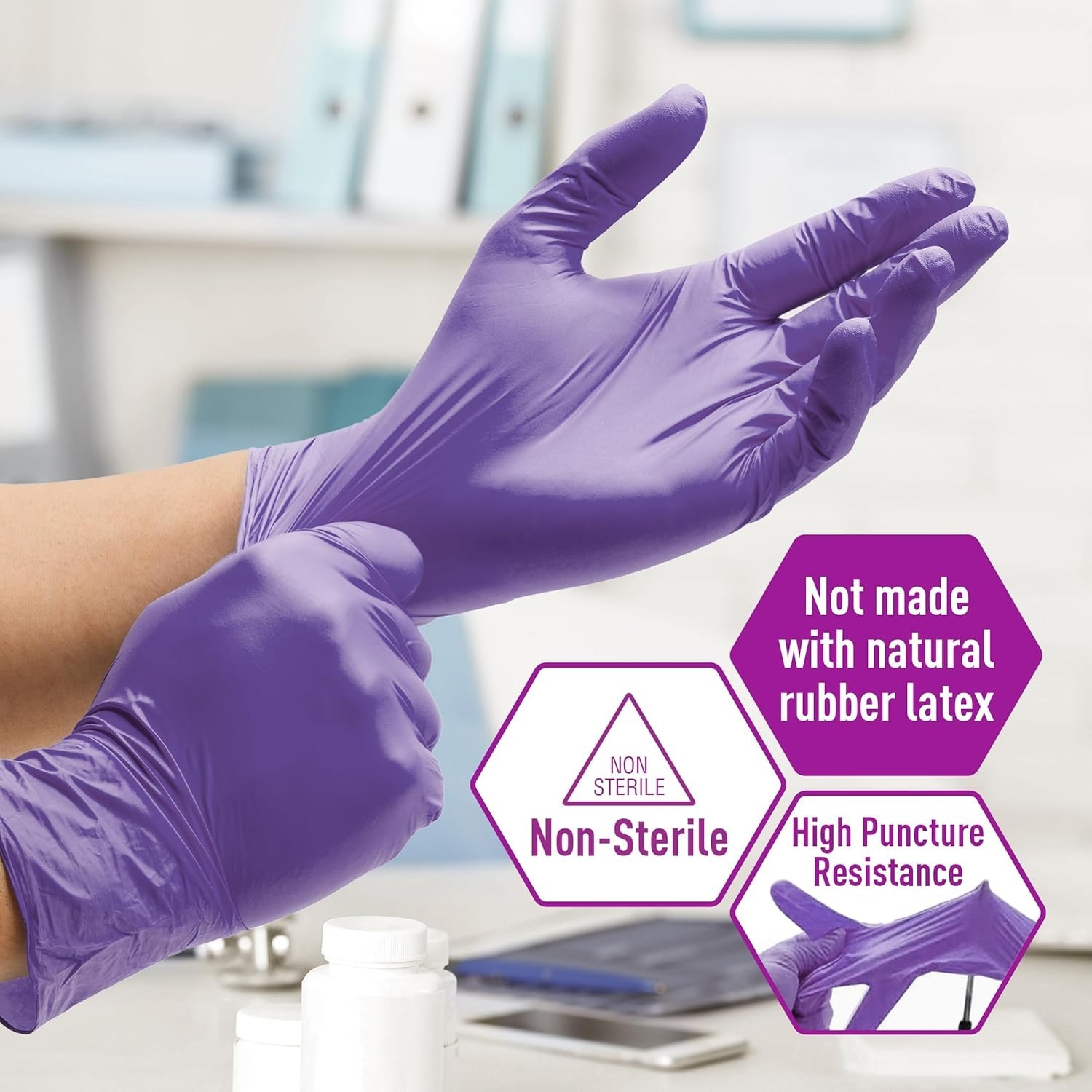 Ambidextrous Powder-Free Nitrile Gloves – Iris Blue, Comfortable Fit, 100 Pack