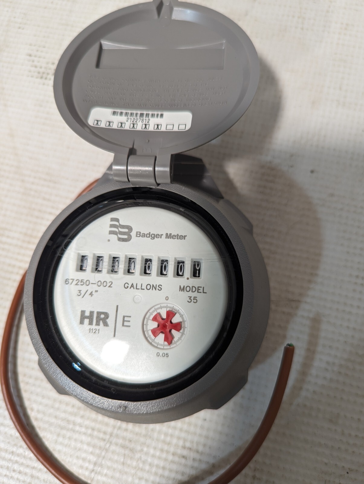 Badger Meter 35 meter, 3/4 inch, 67250-002, HR 1221