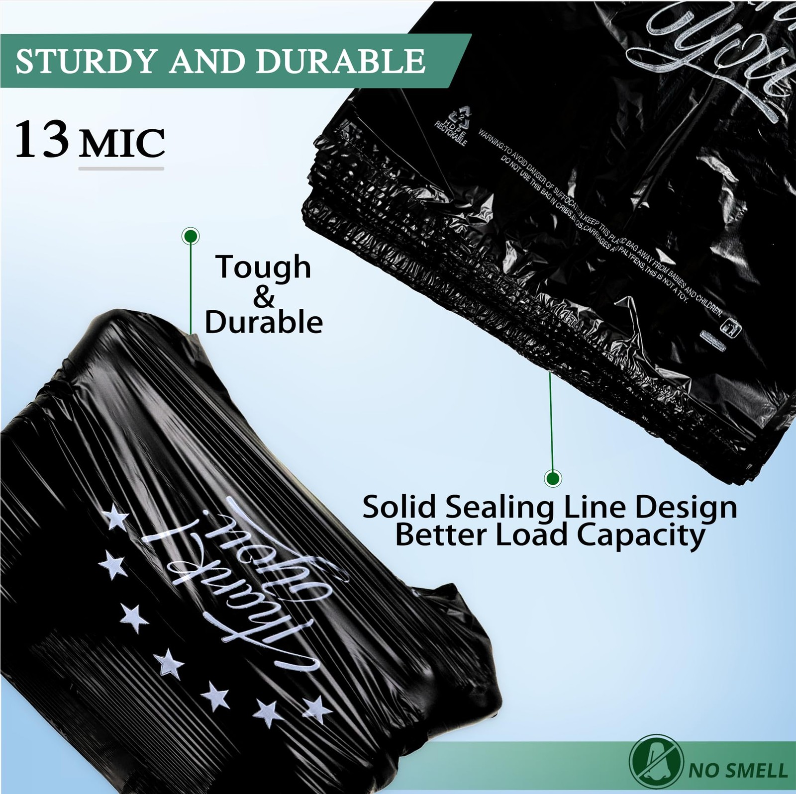 100 Pcs Reusable Thank You T Shirt Bags Grocery Shopping Bags, 11x6x21 Inch