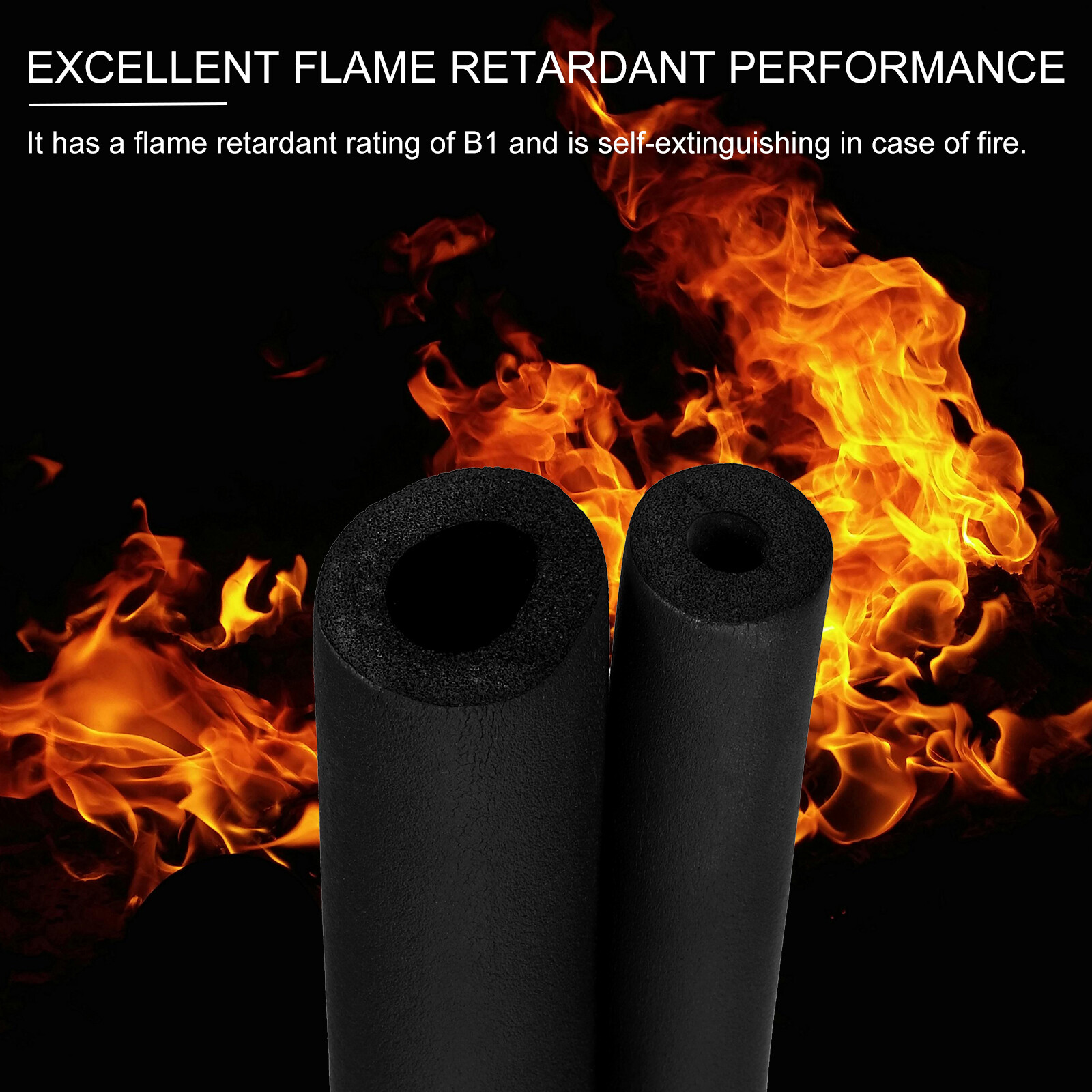 3/8″(10mm) x 6Ft Pipe Insulation Foam Tube Pipe Cover Wrap Roll Bar Padding