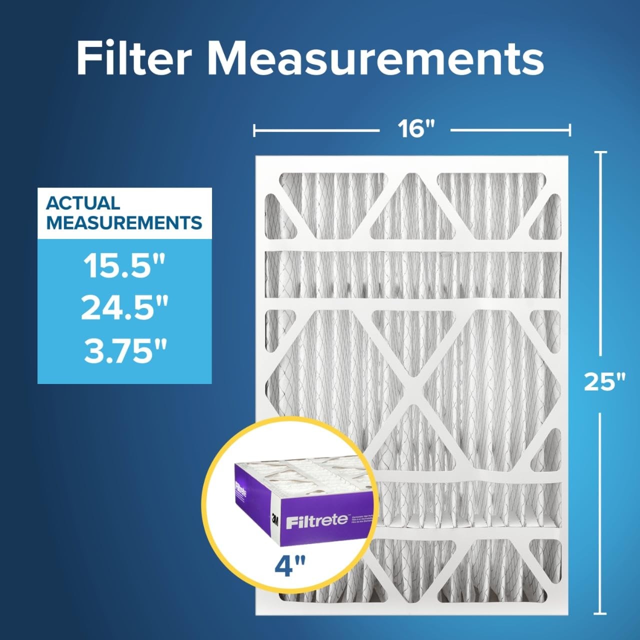 Filtrete 16X25X4Slimfit Ac Furnace Air Filter Mpr 1550 Dp Healthy Living Ultra