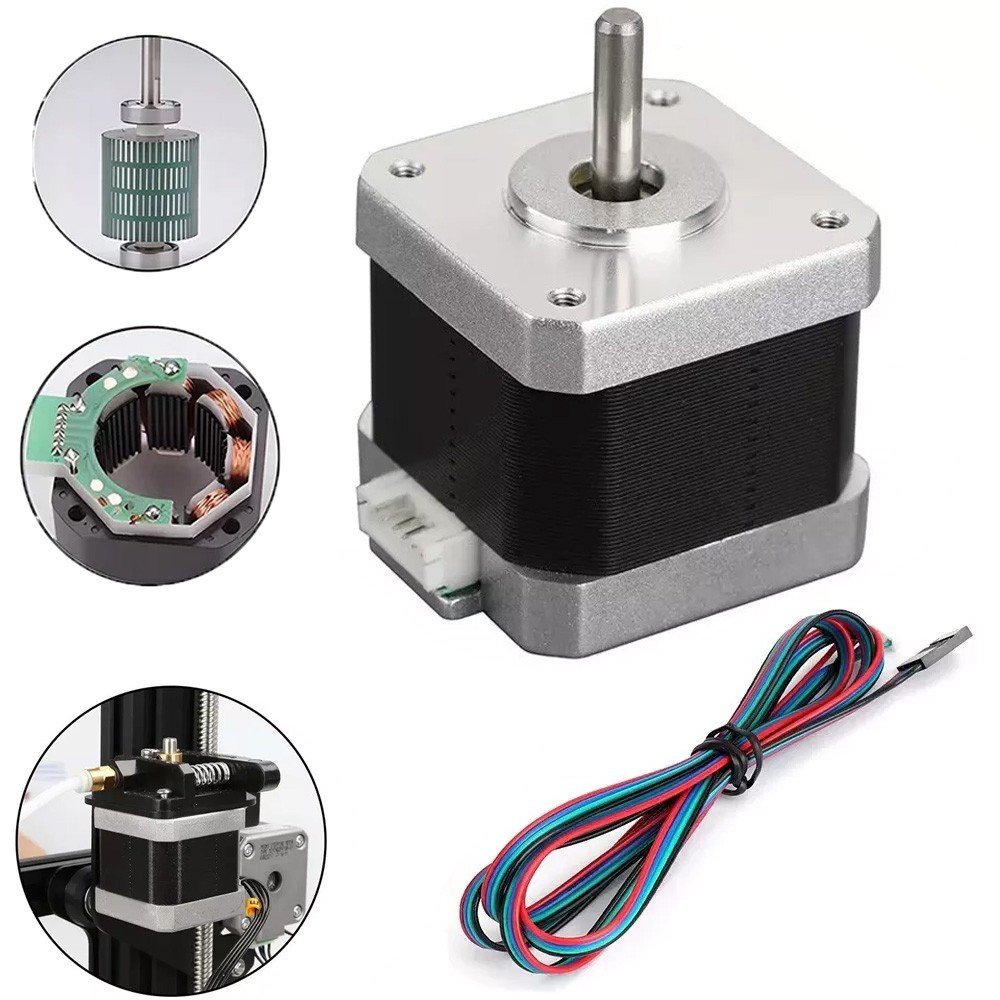 NEMA17 42mm Open-Loop Stepper Motor, 2-Phase 1.8°, 0.42Nm, Suitable for CNC