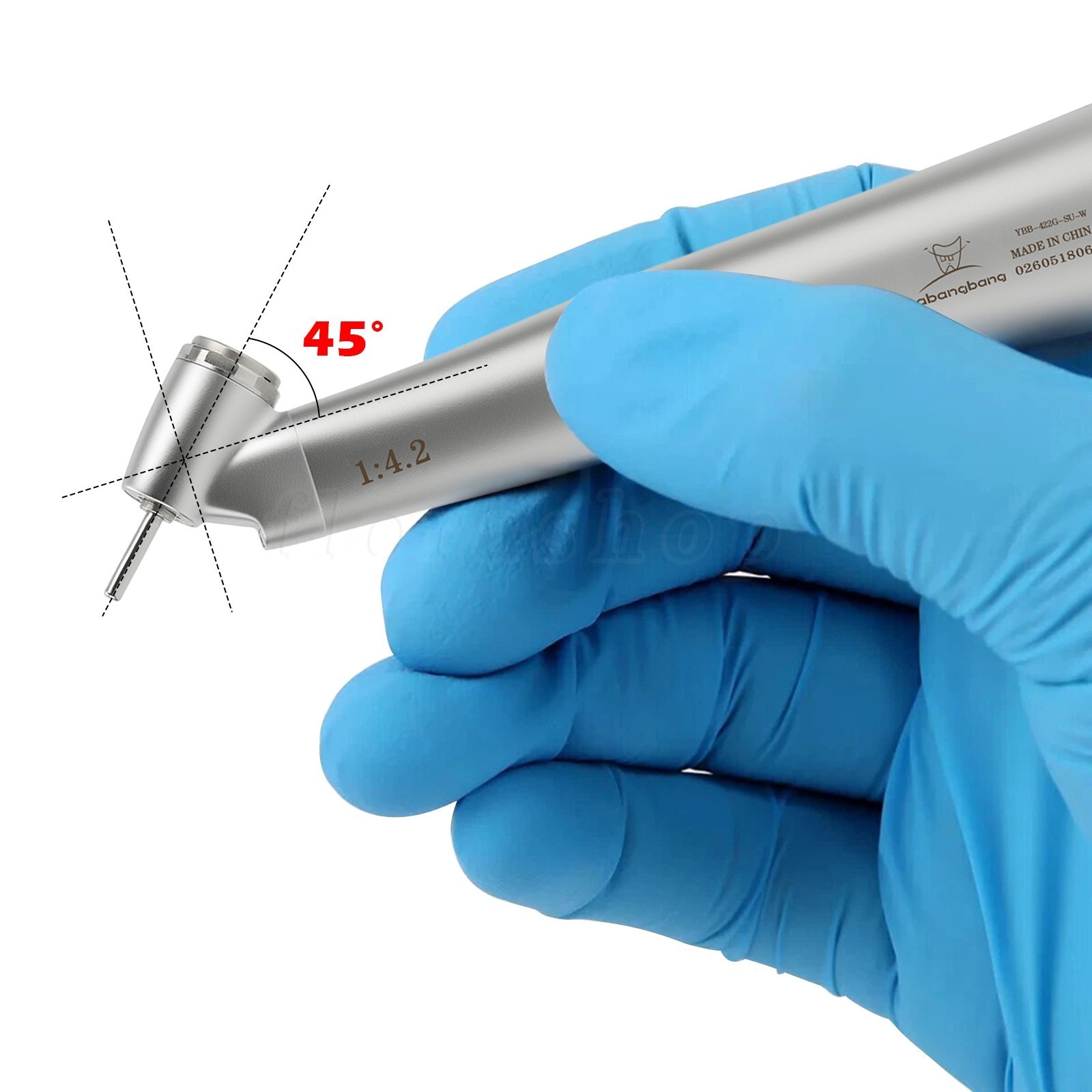3* Dental 1:4.2 45° LED Surgical Handpiece Internal 4 Water Spray Push Button