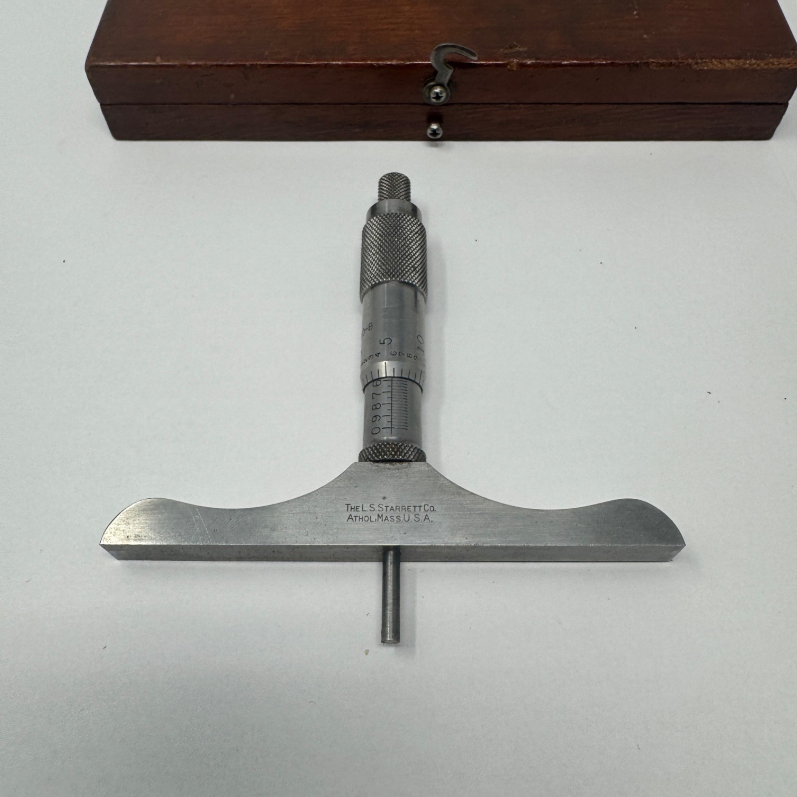 Starrett No. 449 B 4″ Micrometer Depth Gauge 0-3″ Woodworking Machinist Tool