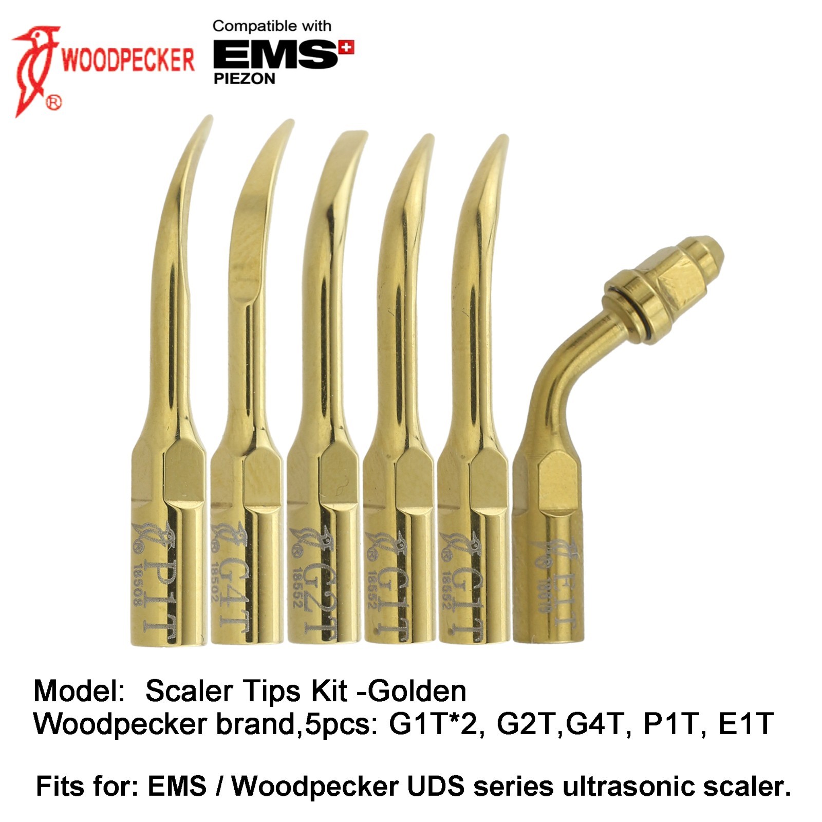 Woodpecker DTE Scaler Tip Endo Periodontal G1 P3 GD4 ED1T fit Acteon Satelec EMS