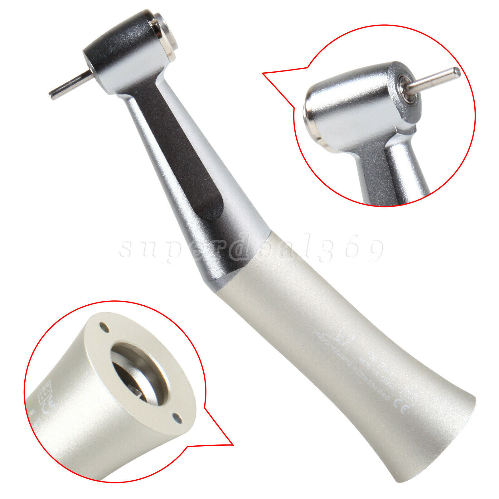 Dental Push Button Low Speed Contra Angle Handpiece E-type Fit FG 1.6mm Burs