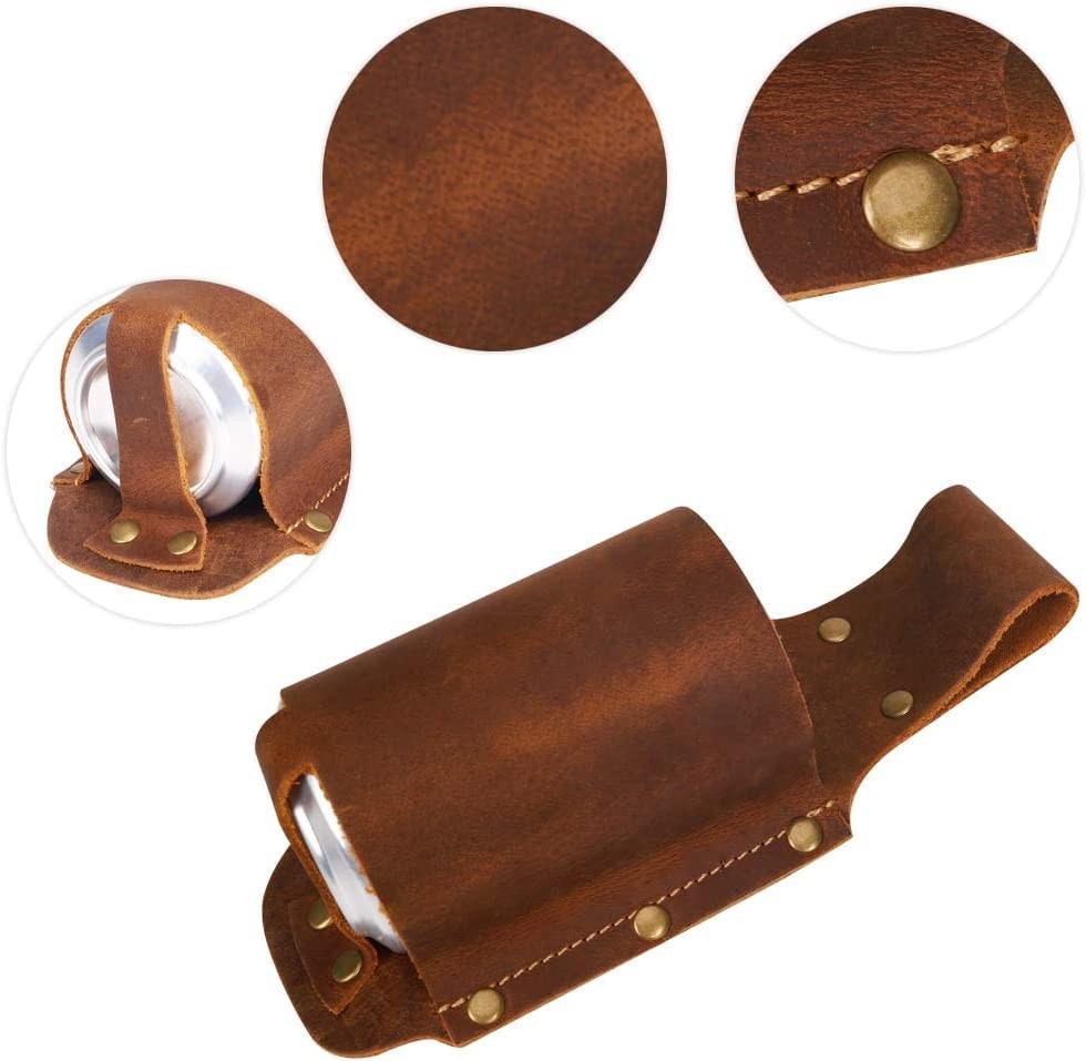 Beer Holder,Leather Beer Holster Bottle Holders,Beer Belt Holder Beer Gifts for