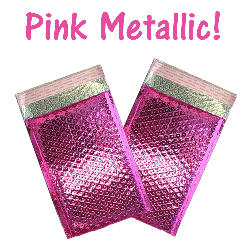 10 – 100 Lot -6×10 & 4×8 Pink, Honey Pot Gold METALLIC BUBBLE MAILER, Envelopes