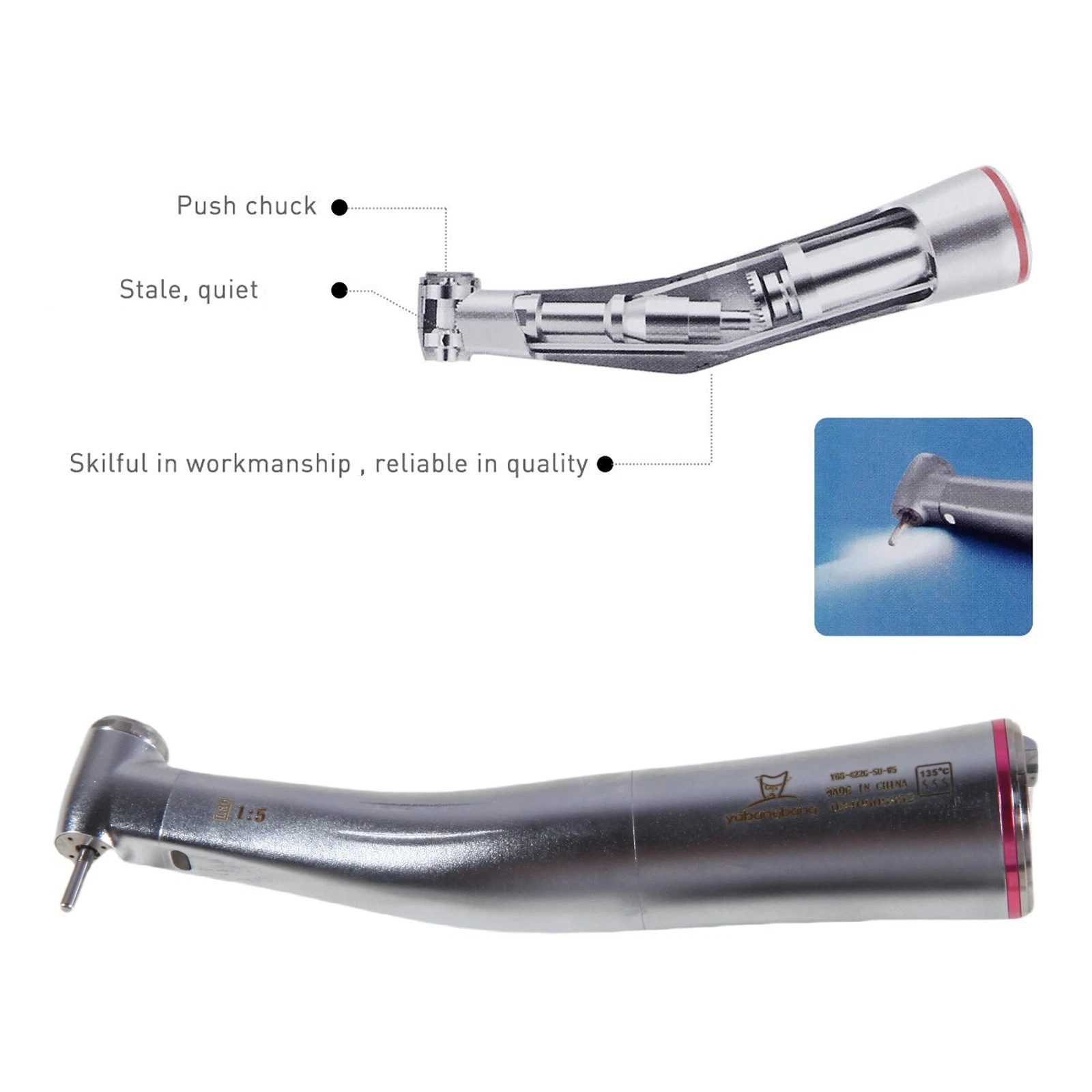 Dental Slow Speed Contra Angle Handpiece Fit NSK 1.6mm Friction Grip Push Button