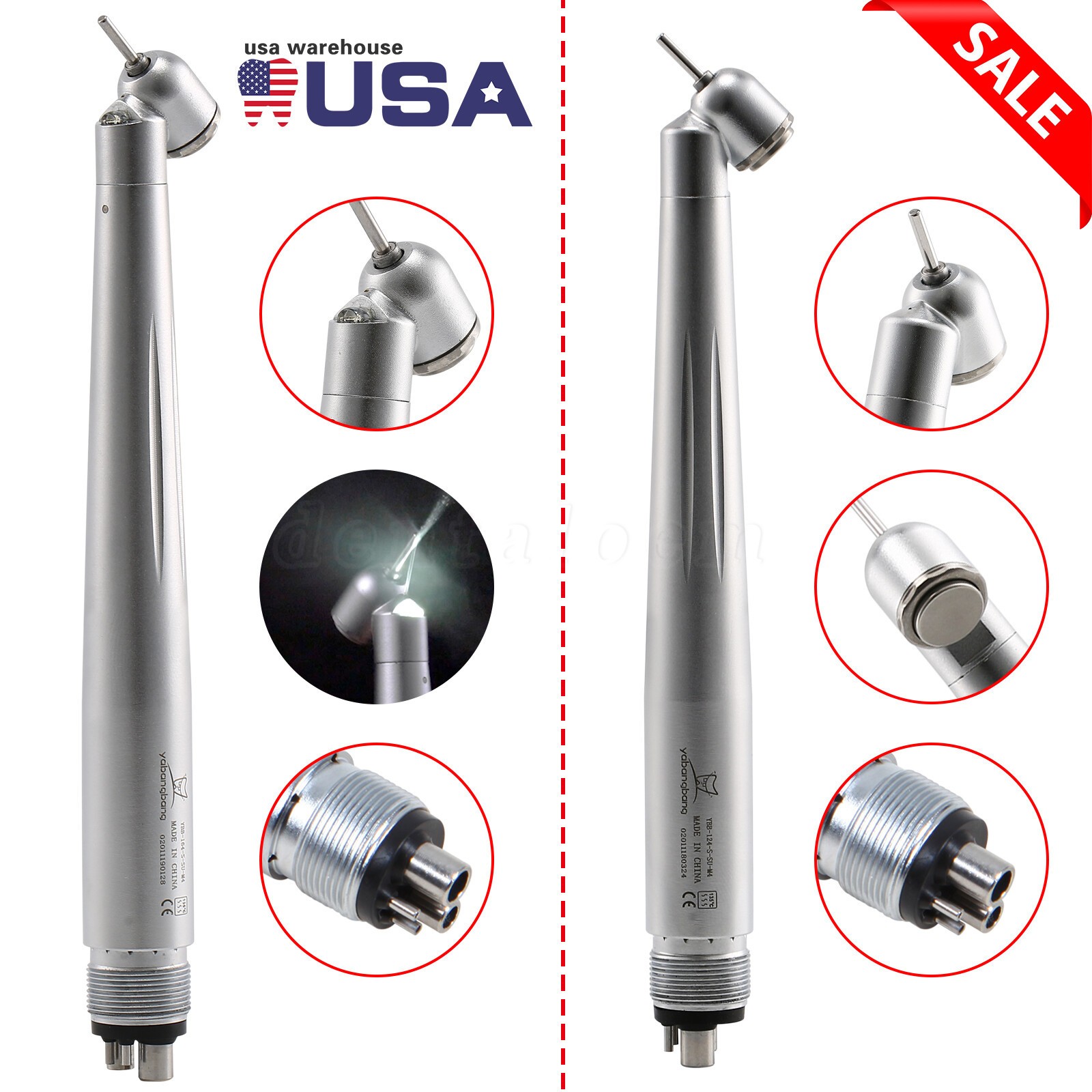 NSK Style Turbina Dental Handpiece High Speed PANA-MAX Turbine 45° LED 2/4Hole