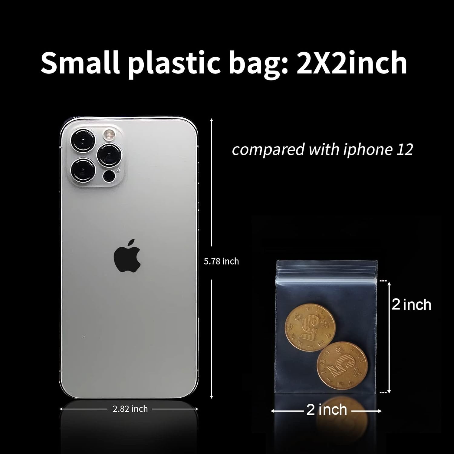 Mini Plastic Bags, 400pcs 2″ x 2″ Transparent Reusable Zipper Storage Bags fo…