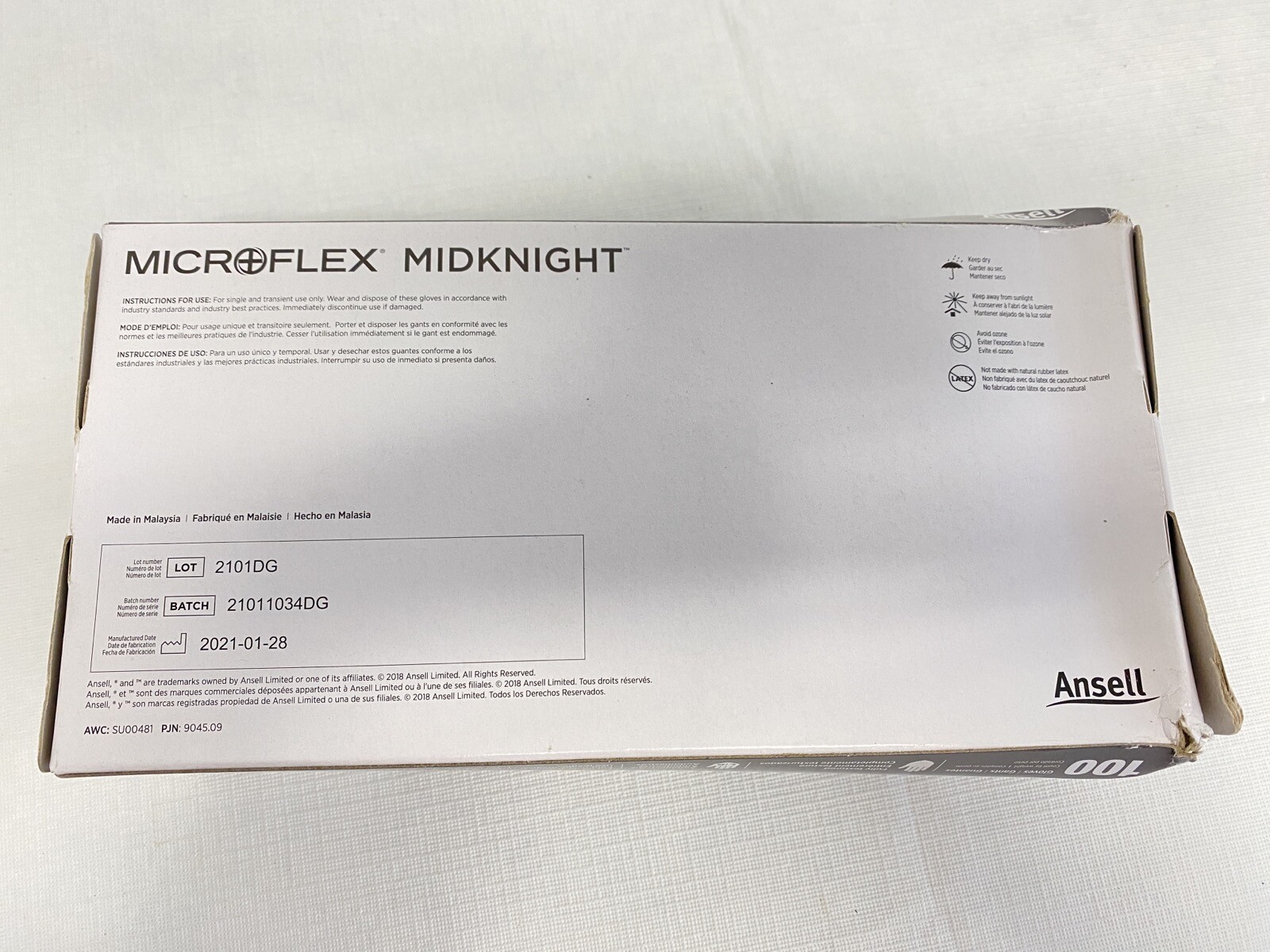 (100/Pk) ANSELL Microflex Midknight Nitrile Exam Gloves – XSmall – Black MK296XS