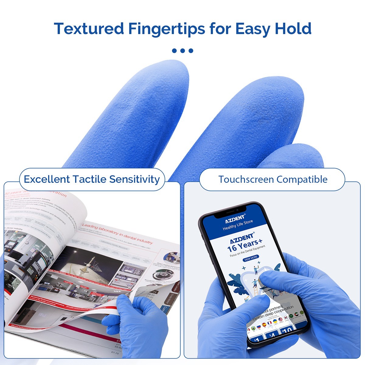 4 Mil BLUE Nitrile Exam Gloves S/M/L/XL Latex-Free Medical Grade EXP-26+
