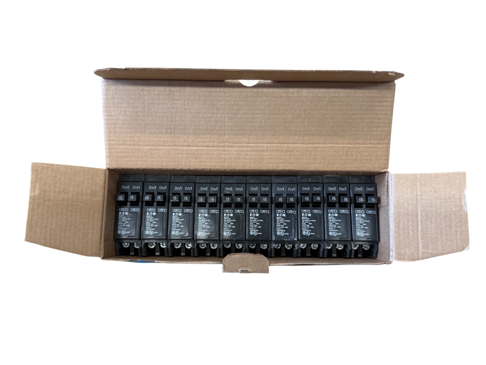 10 PCS Eaton BR1515 Dual 15A 1-Pole Tandem Circuit Breaker 15 Amp BR Twin 120V