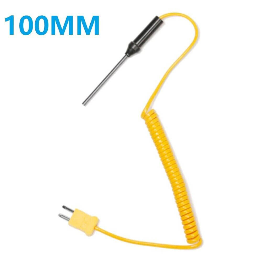 2/4pcs K-Type Thermocouple Probe Digital Thermometer Steel Sensor Spiral Cable