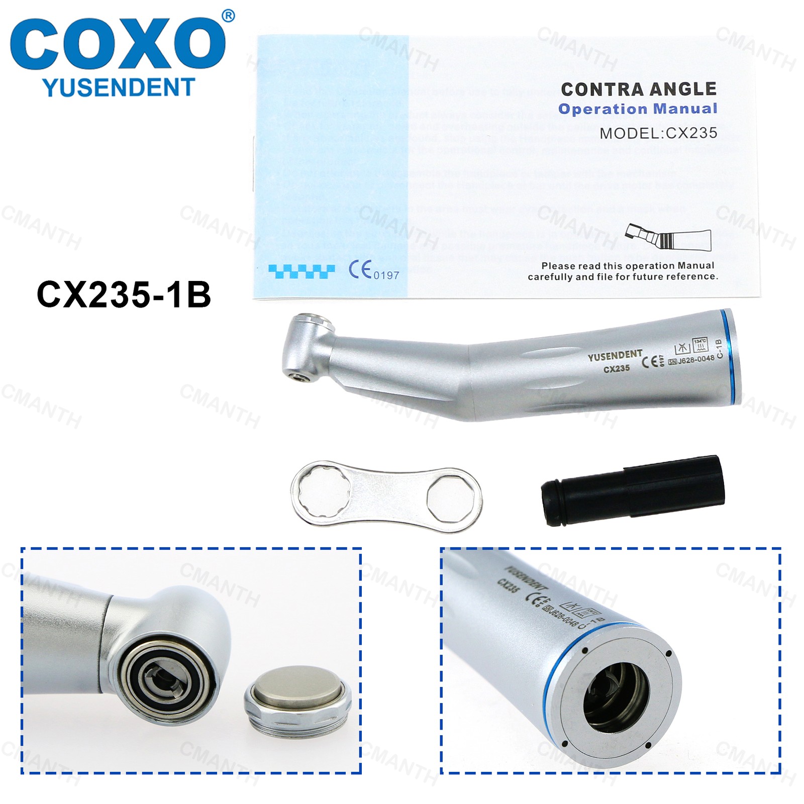 COXO Dental Low Speed Contra Angle Handpiece Air Motor 2/4 Holes Rotor Head Part