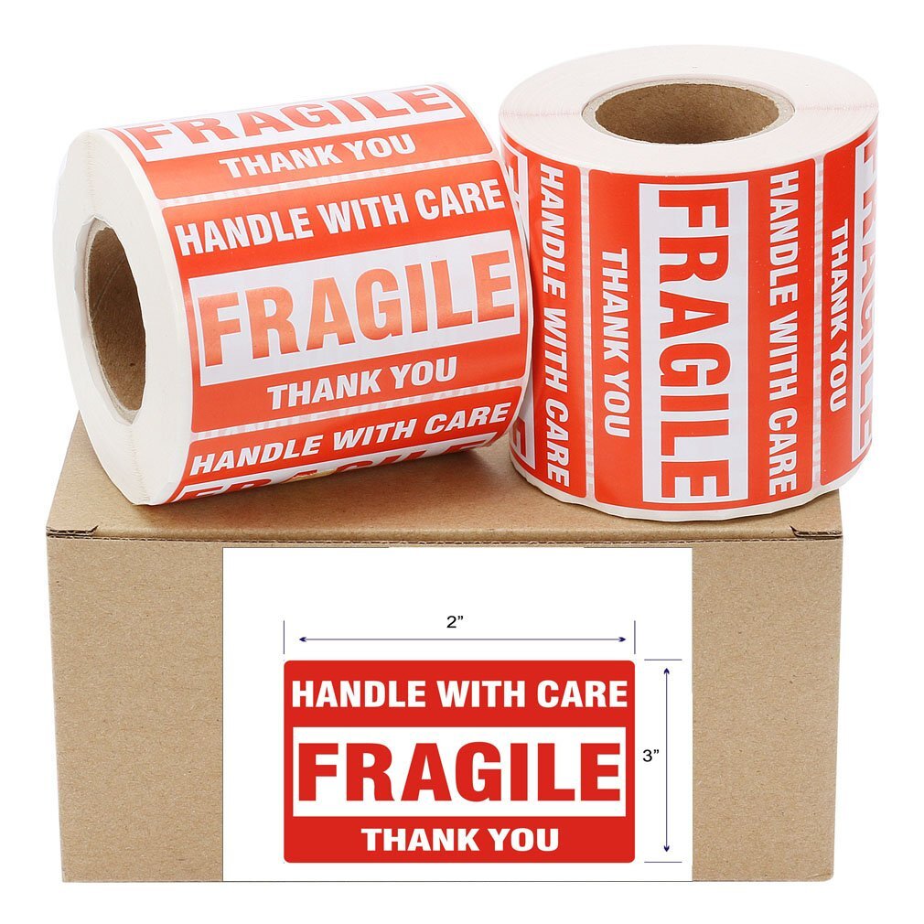 2″x3″ Fragile Stickers Fragile Mailing Label Sticker Handle With Care 500/roll
