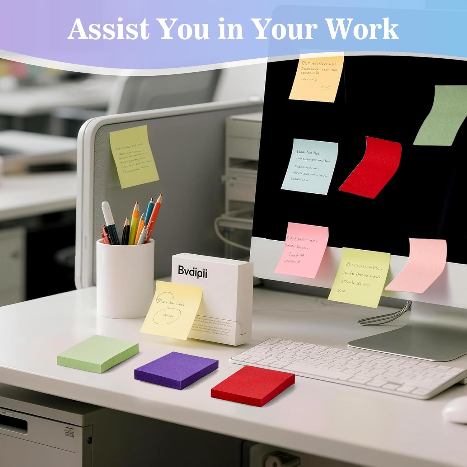 (40 Pads) Sticky Notes 1.5×2 in, 16 Colors Post Self Stick Pad Its, Clean Remova
