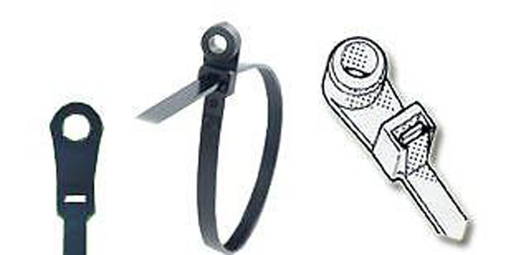 1000 pieces 11″ Black Mountable Head Cable Tie 50 Lbs Nylon Secure Fastening