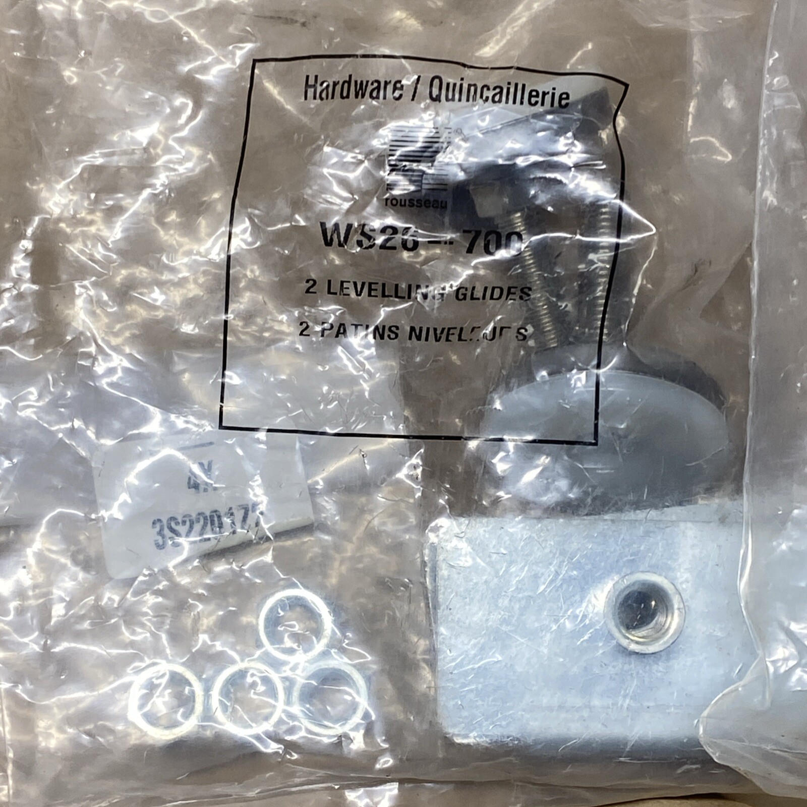 LOT OF (4) ROUSSEAU WS26-700, LEVELING GLIDES / FEET HARDWARE