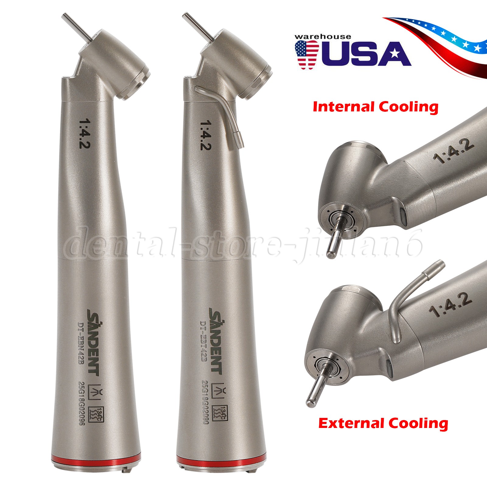 Dental 1:4.2 45° Fiber Optic Contra Angle Electric Surgical Handpiece For NSK