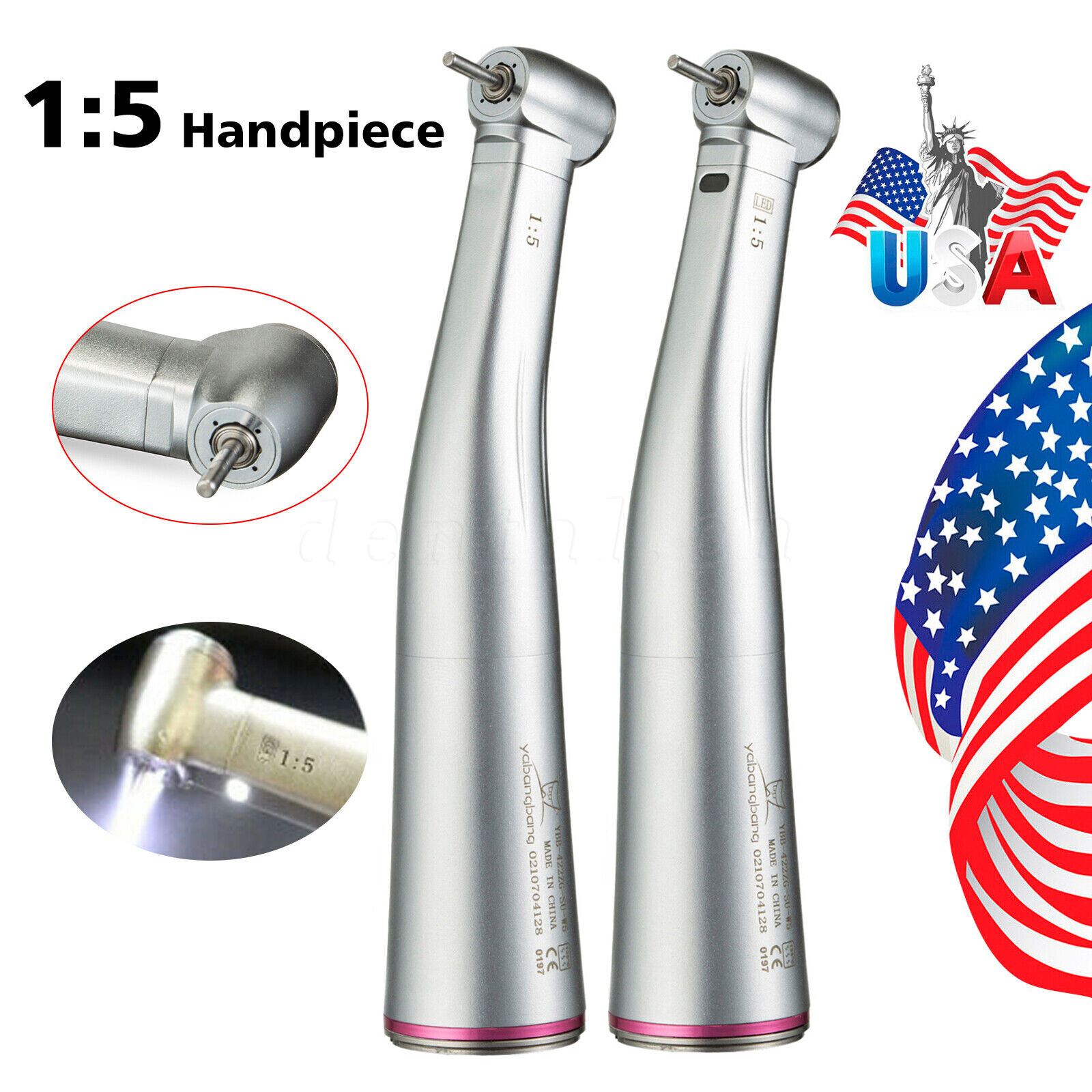 Ti-MAX Dental 1:5 (Fiber Optic) Contra Angle Low Speed Handpiece For NSK X95L